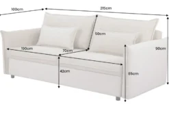 XXL Sofa mit Schlaffunktion APARTMENT beige Cord inkl. Bettkasten und Kissen