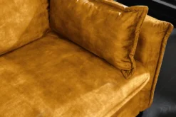 XXL Sofa mit Schlaffunktion APARTMENT senfgelb Samt inkl. Bettkasten und Kissen