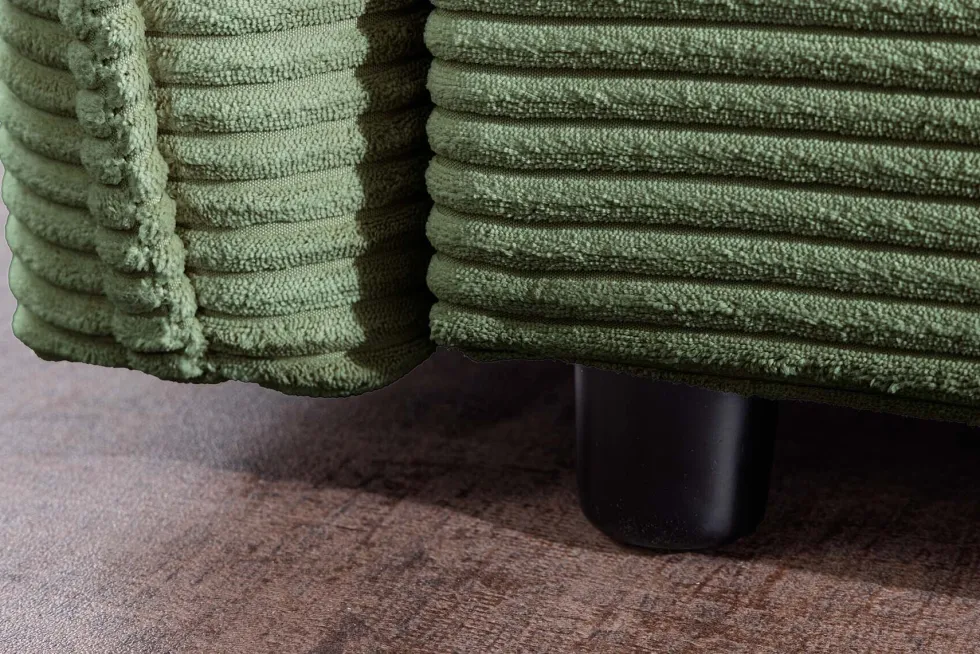 XXL Sofa mit Schlaffunktion APARTMENT grün Cord inkl. Bettkasten und Kissen