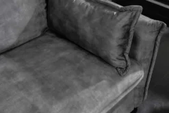 XXL Sofa mit Schlaffunktion APARTMENT grau Samt inkl. Bettkasten und Kissen