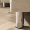XXL Wohnlandschaft KENT 305cm champagner beige Vogue Velours Samt Federkern mit Hocker