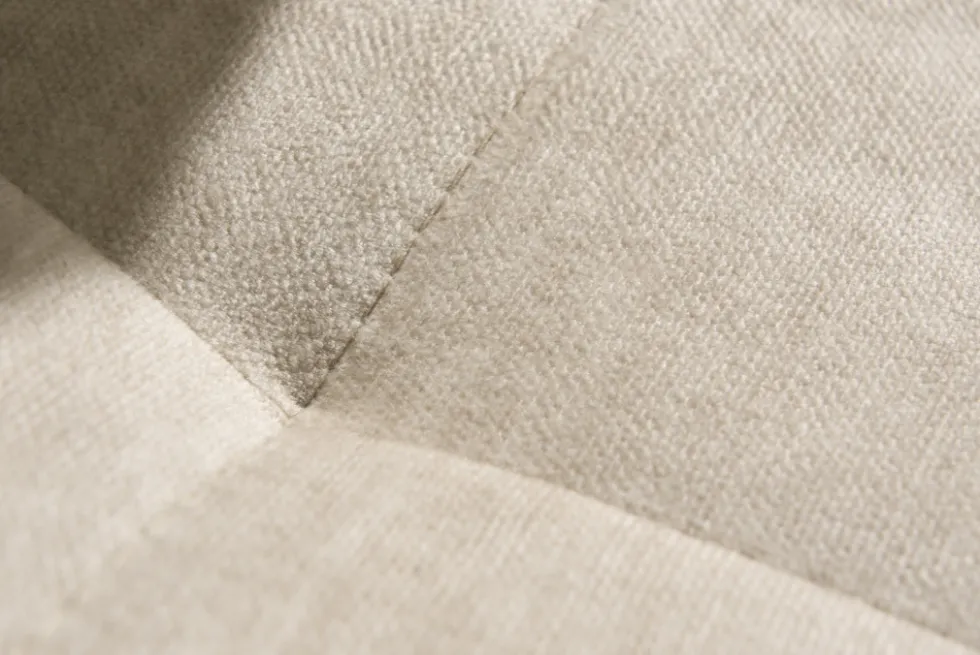 XXL Wohnlandschaft KENT 305cm champagner beige Vogue Velours Samt Federkern mit Hocker