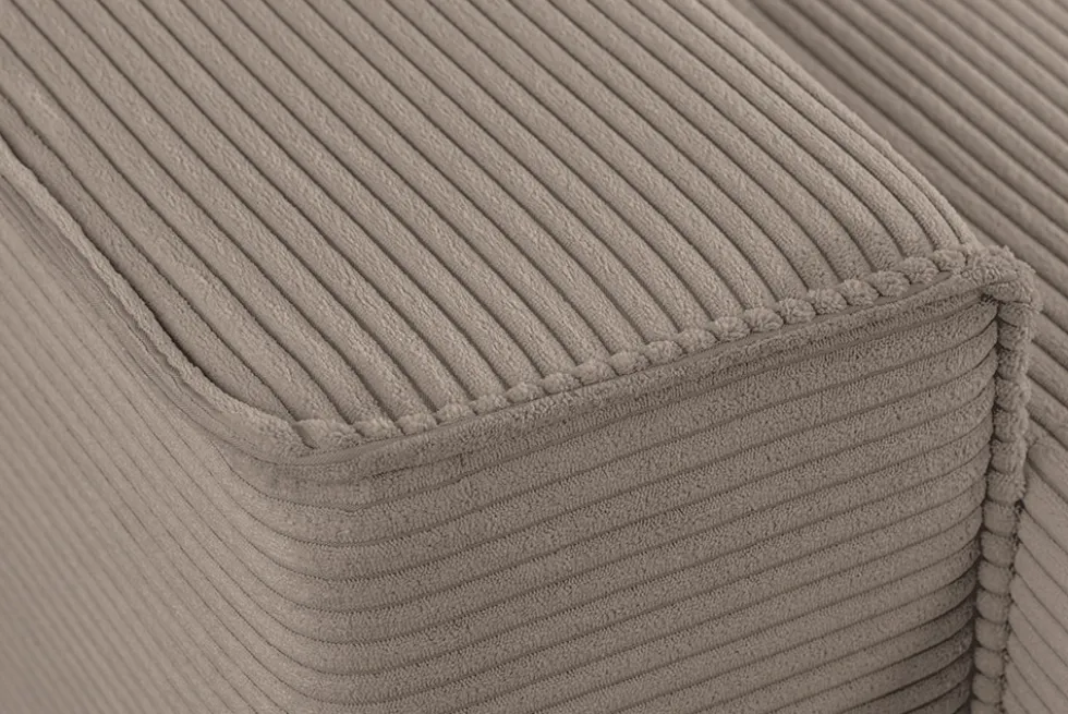 XXL Wohnlandschaft LODGE 315cm greige Cord Sofa mit Schlaffunktion und Stauraum
