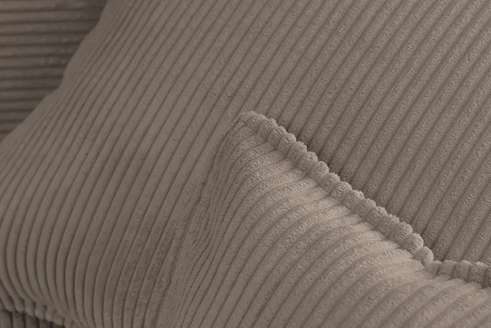 XXL Wohnlandschaft LODGE 315cm greige Cord Sofa mit Schlaffunktion und Stauraum