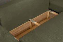 XXL Wohnlandschaft LODGE 315cm grün Cord Sofa mit Schlaffunktion und Stauraum